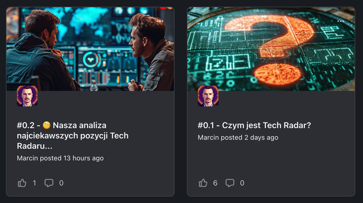 Lista dwóch publikacji Frontend Radar 2024