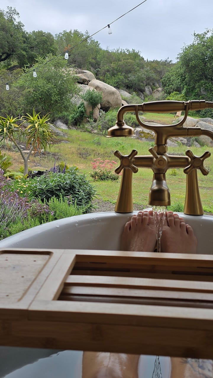 Working from the bathtub.