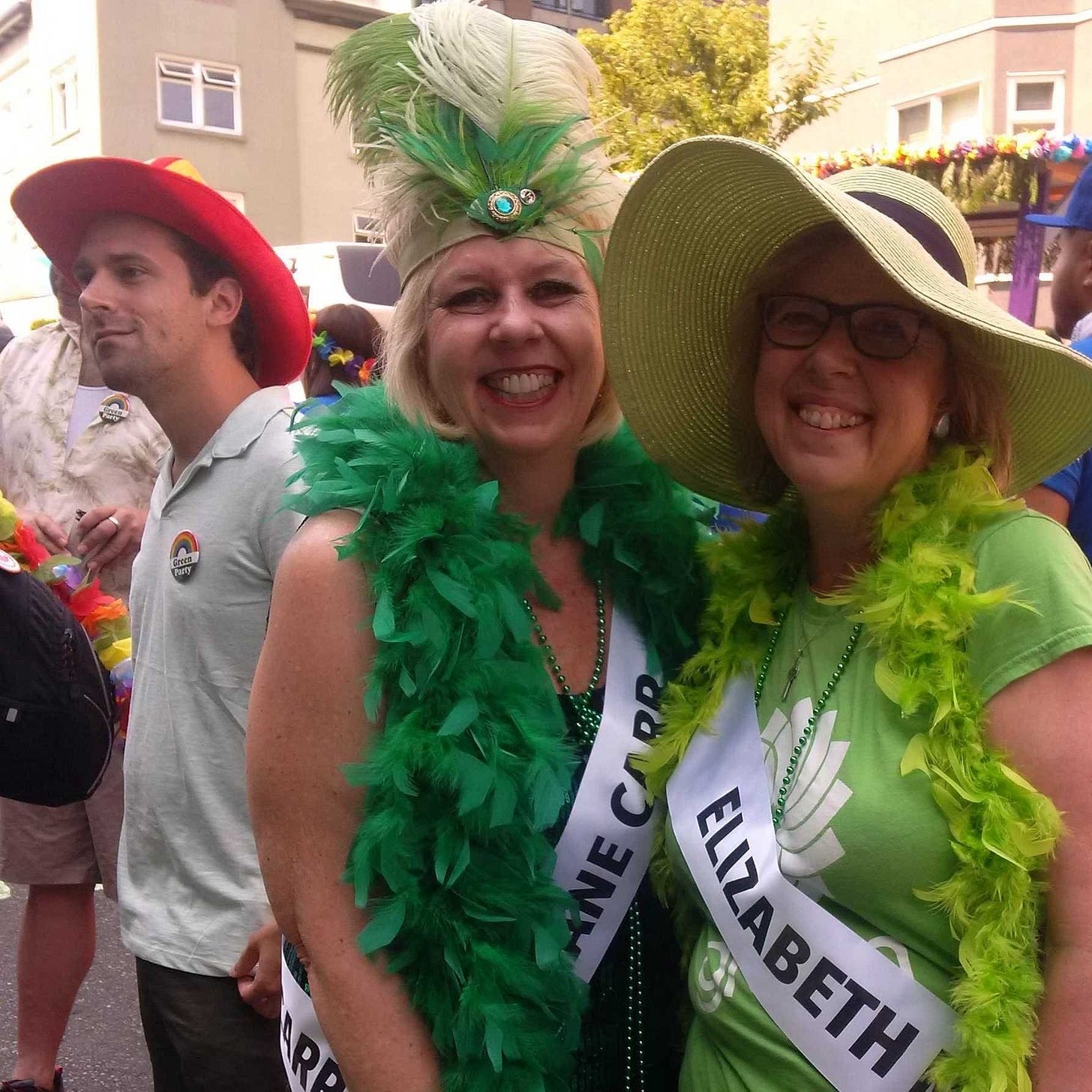Me, Adriane Carr and Elizabeth May.
