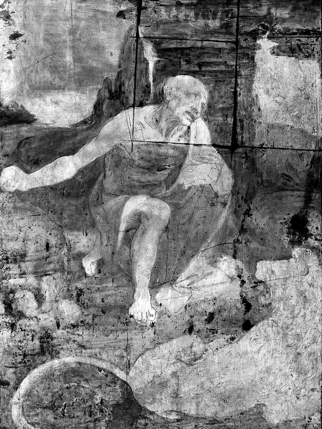 Infrared Leonardo da Vinci Saint Jerome