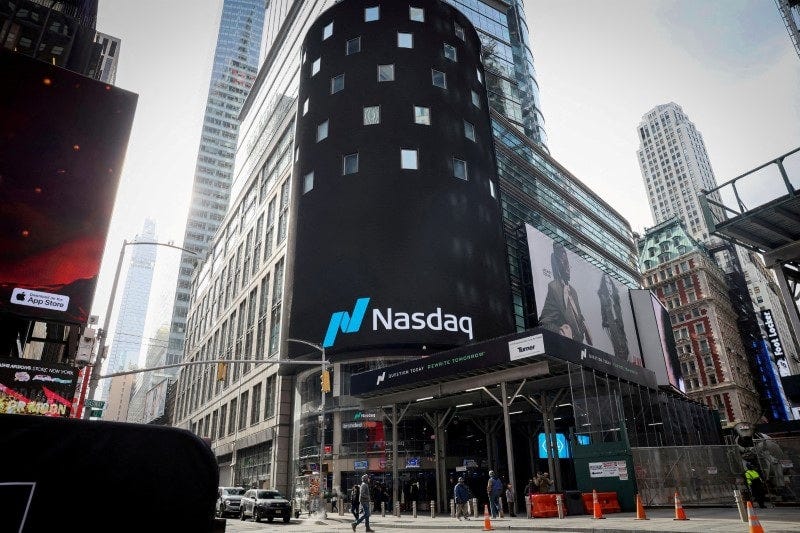 FILE PHOTO: The Nasdaq Market site is seen in New York FILE PHOTO: The Nasdaq Market site is seen in New York