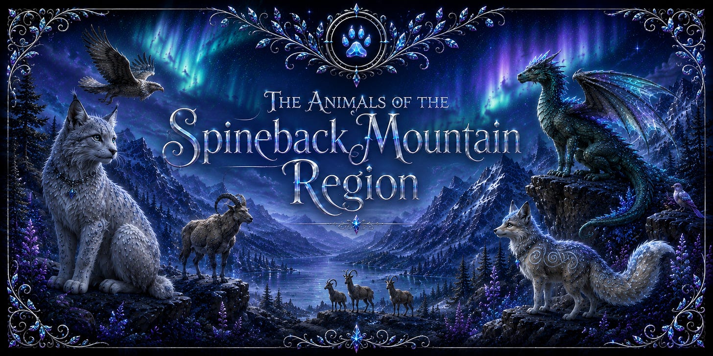 The Animals of the Spineback Mountain Region Header The Animals of the Spineback Mountain Region Header