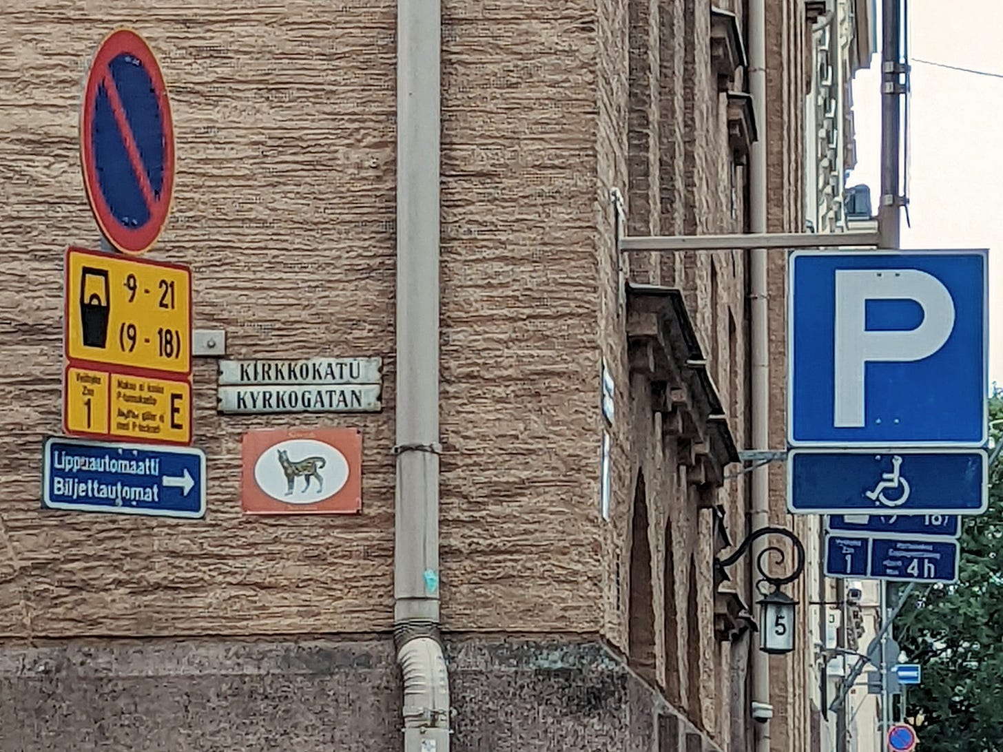 Kirkkokatu Street Signs