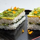 Avocado and Cucumber Pressed Sushi