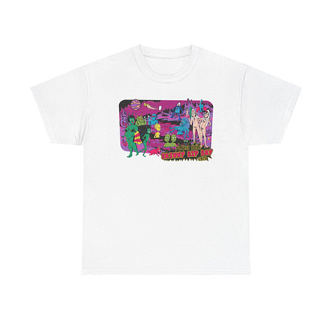 Items featuring original artwork by Zaftig Pink include t-shirts, tanktop, coffee cup, canteen, and a Skinny Dipping sticker.