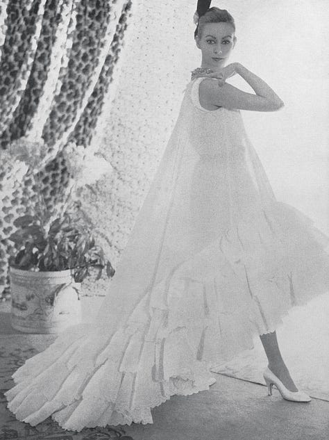 Photographs of fashion designer Balenciaga's gowns from the 1950s and 1960s by photographer Tom Kublin