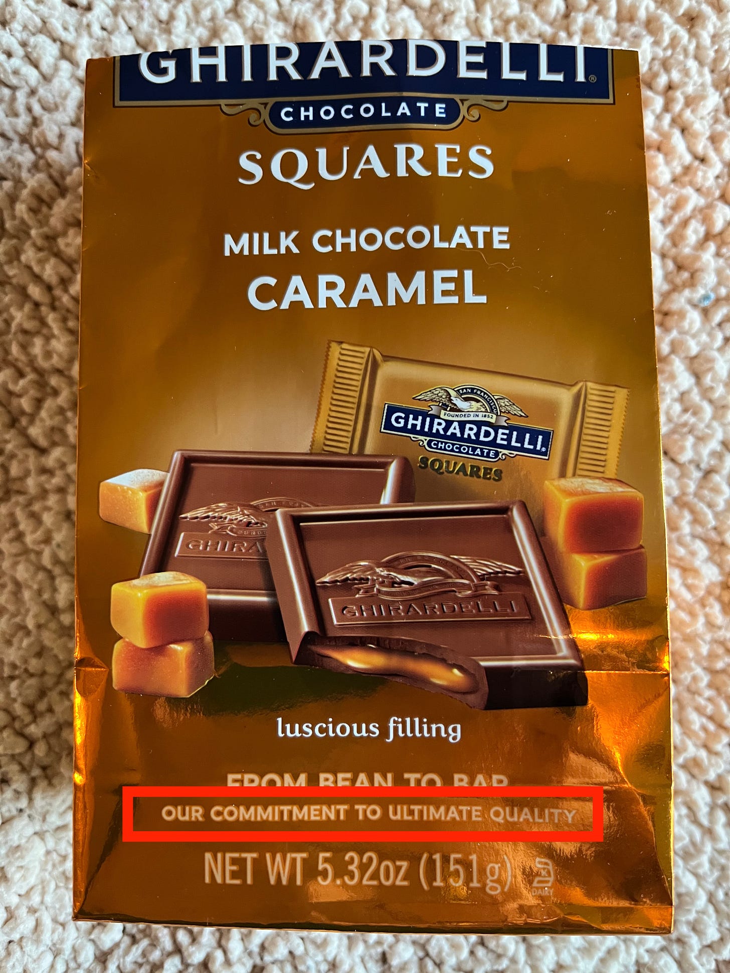 Ghiradelli Chocolate Squares package