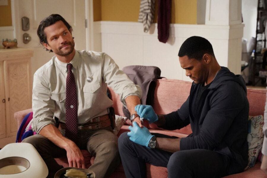 Walker Jared Padalecki with Morgan pilot episode Walker Jared Padalecki with Morgan pilot episode