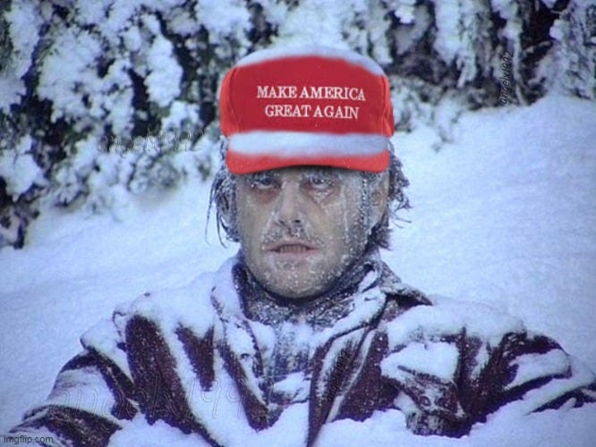 Image tagged in texas,winter,jack nicholson the shining snow,clown car  republicans,snow,frozen - Imgflip