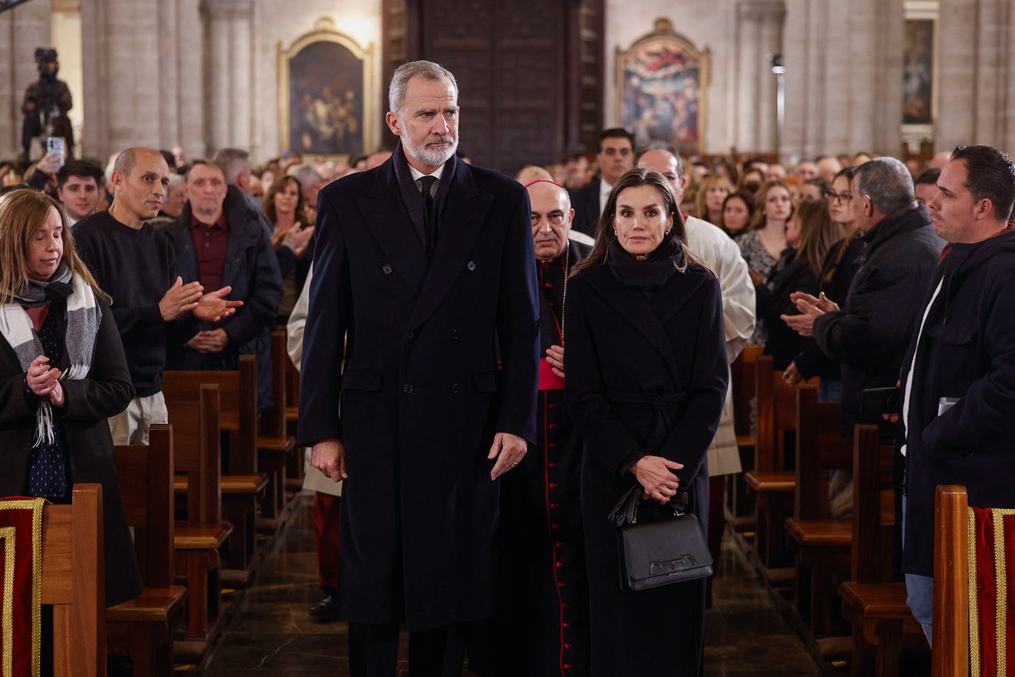 King Felipe and Queen Letizia of Spain in church King Felipe and Queen Letizia of Spain in church