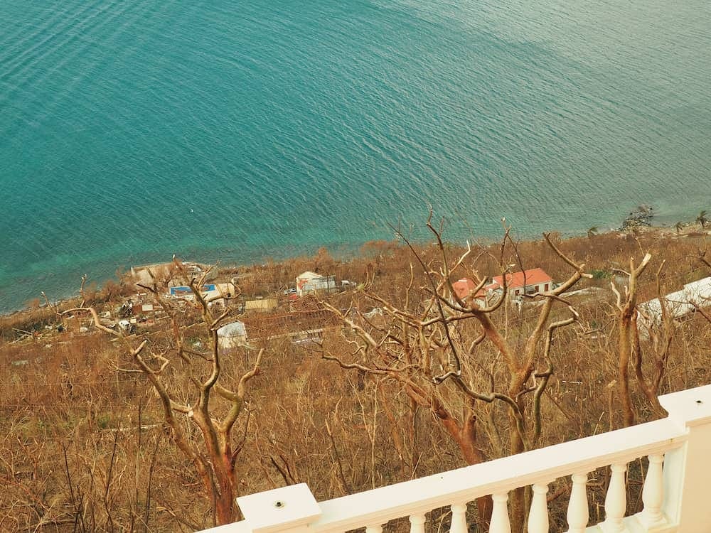 View from our house sit in Tortola after Hurricane Irma struck