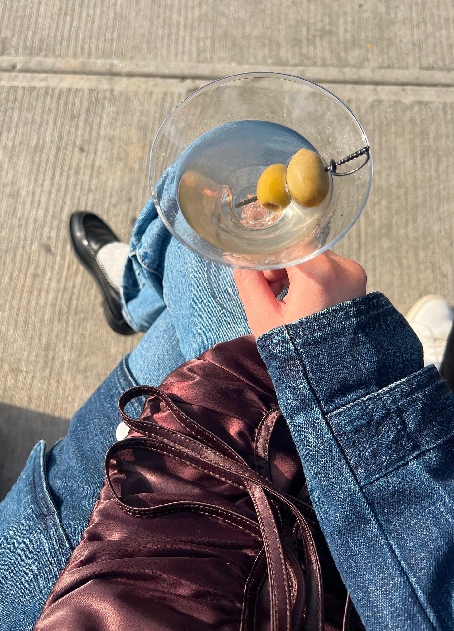 A martini outside at Bernie's in Brooklyn