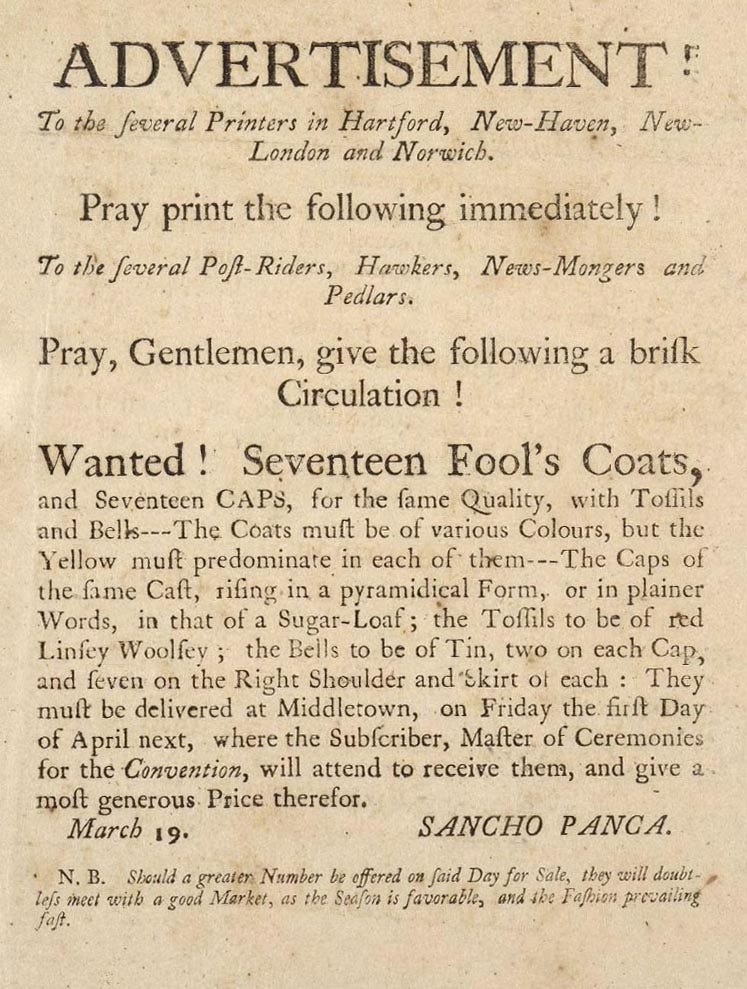 Handbill entitled "Advertisement."