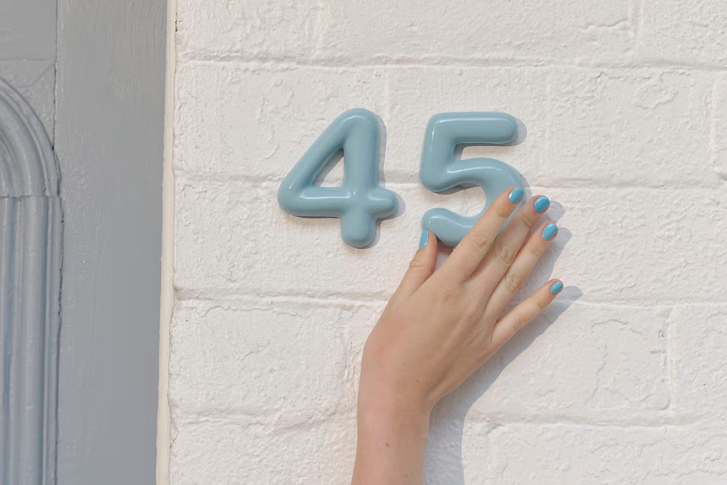 Mud Australia blue ceramic house numbers