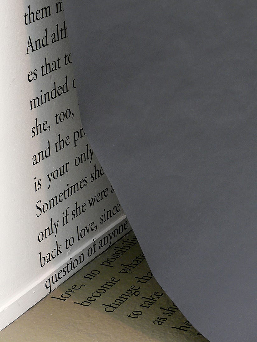 Marina Camargo, The Sheltering Sky, (paper and adhesive on the wall and floor), 2008 [© Marina Camargo]; Solo exhibition: Palavra Perdida, Galeria Virgílio, São Paulo, October 14 – November 6, 2008