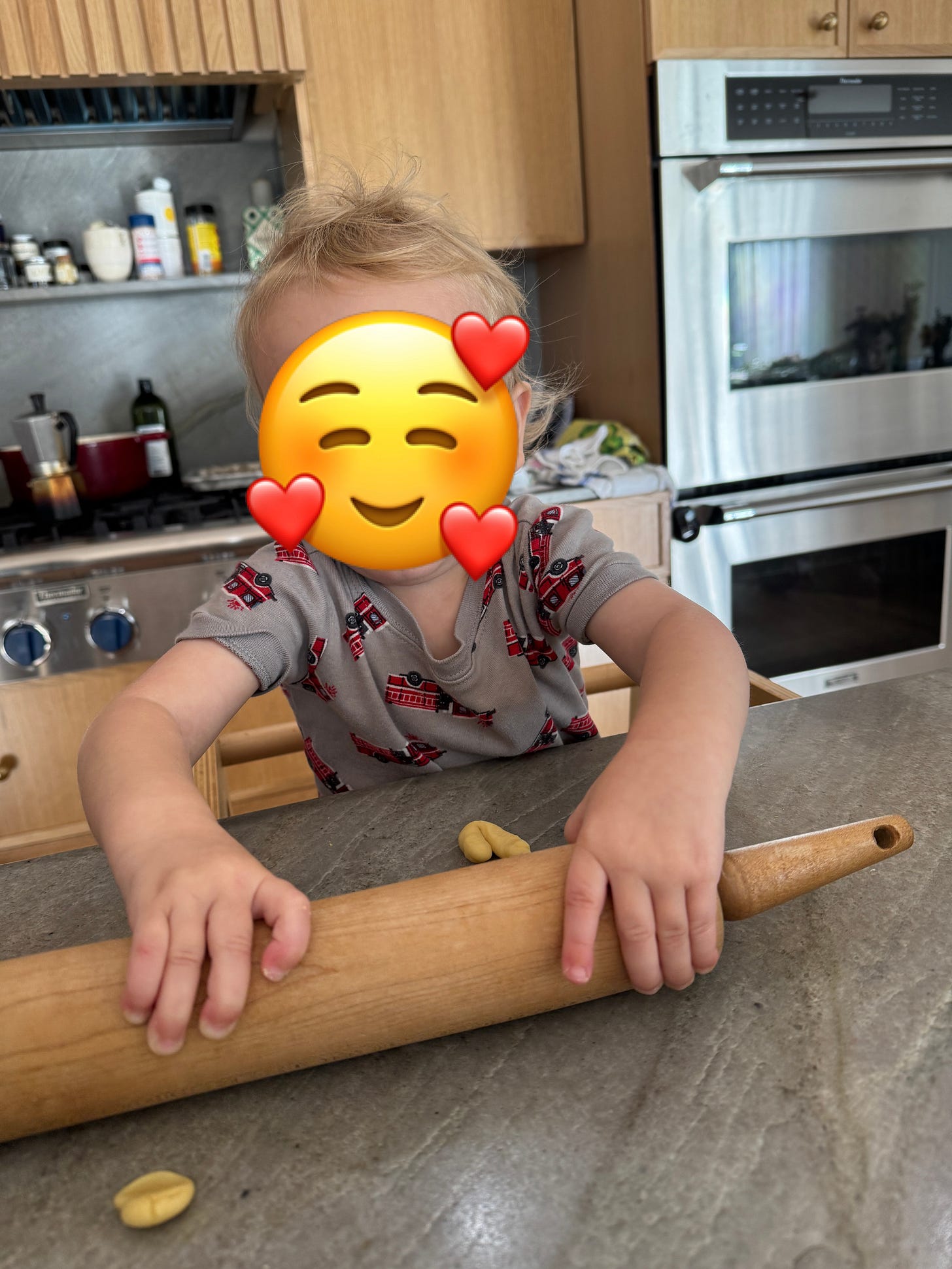 Micah’s son helping with the rolling pin! Micah’s son helping with the rolling pin!