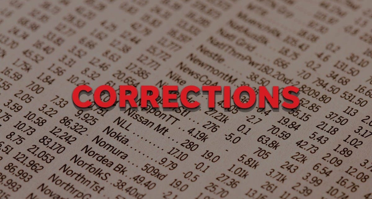 Corrections & Clarifications Corrections & Clarifications