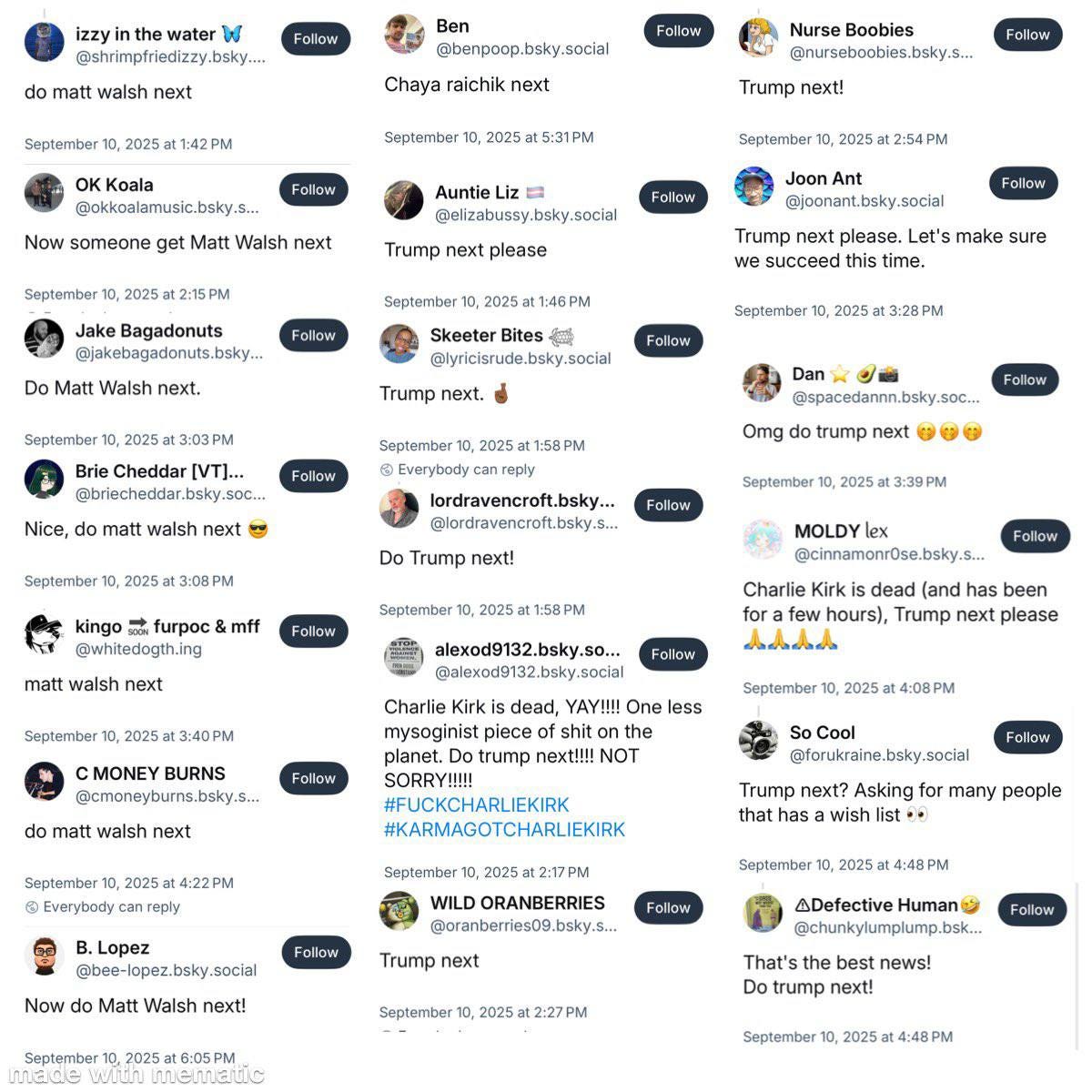 woke left calls to violence charlie kirk