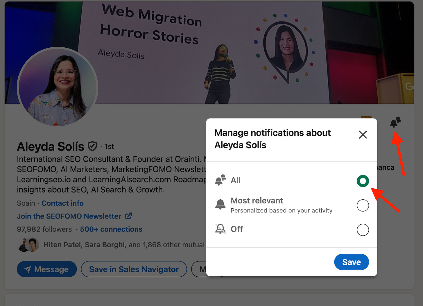 how to manage notifications to get posts
