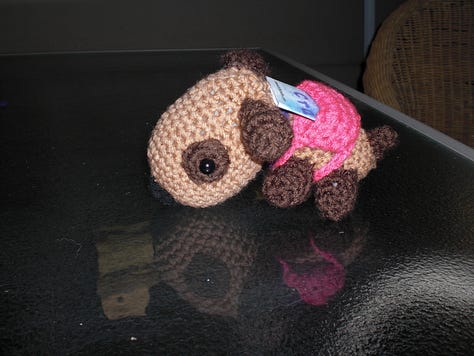 Debi often knit and crocheted baby item for charity.