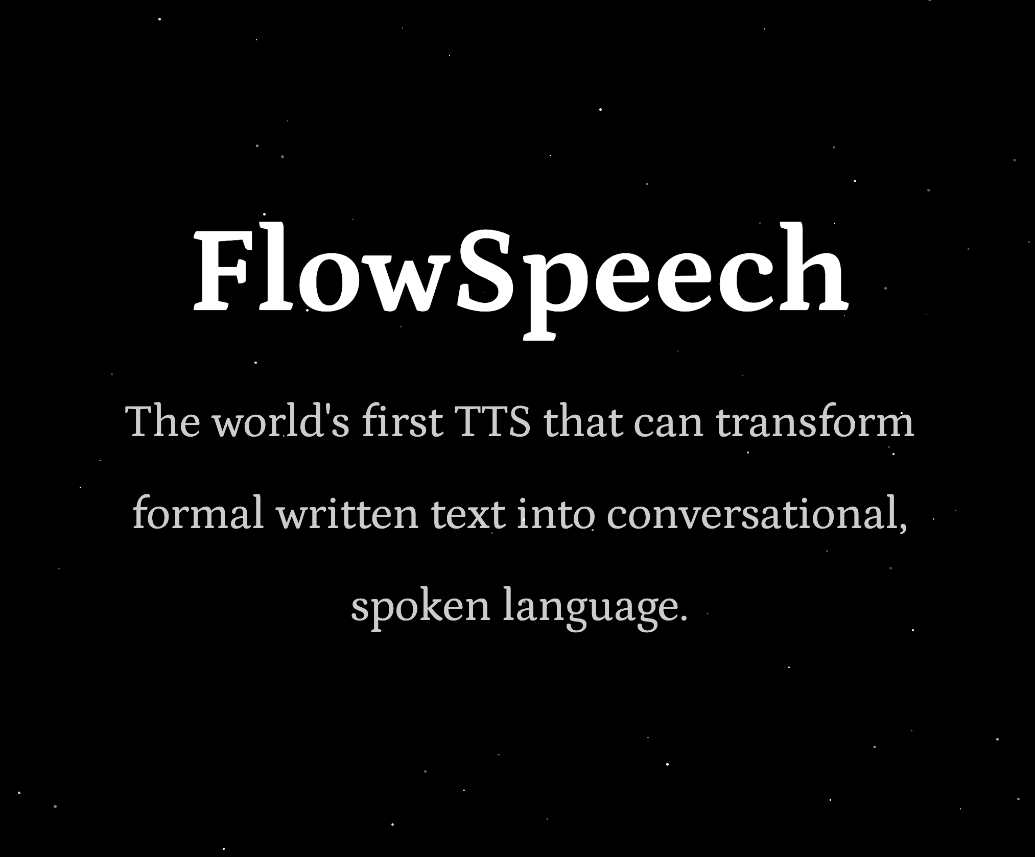 FlowSpeech, the world's 1st intelligent TTS - Orange AI