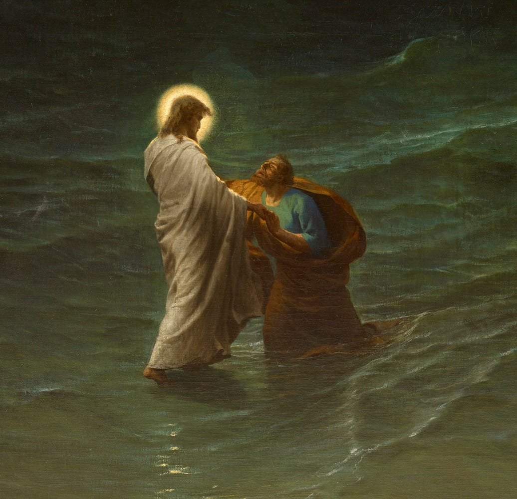 Gustave Brion, JESUS AND PETER ON THE WATER (JESUS ET PIERRE SUR LES EAUX  ), 1863 | Gallery 19C