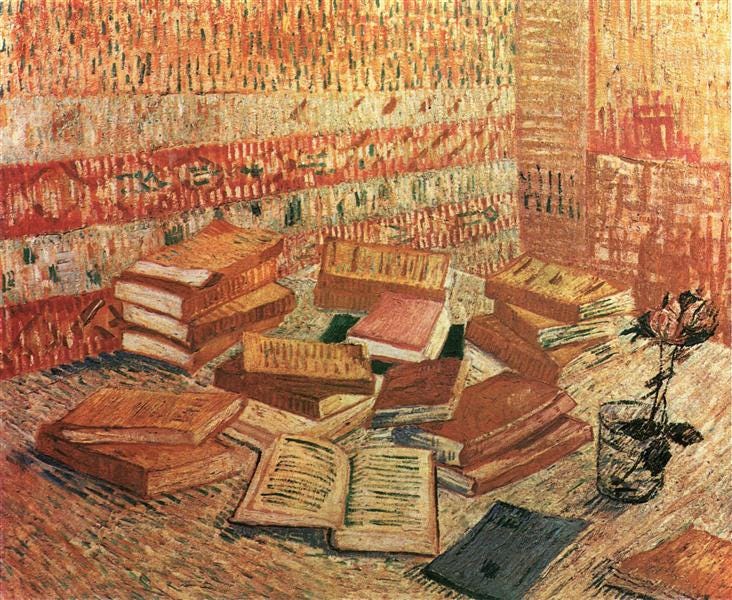 Still Life - French Novels and Rose, c.1888 - Vincent van Gogh - WikiArt.org