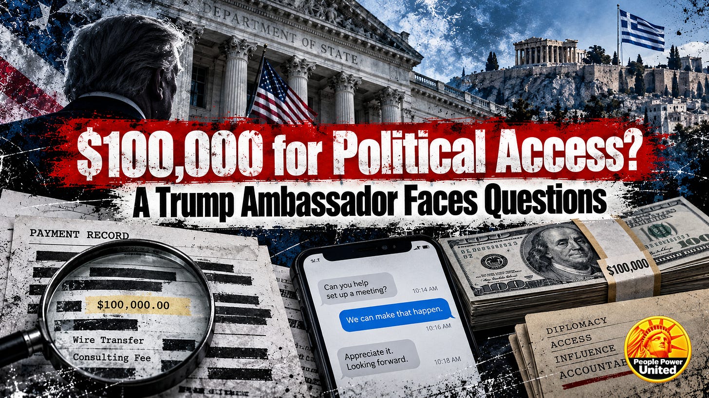 $100,000 for Political Access? A Trump Ambassador Faces Questions. $100,000 for Political Access? A Trump Ambassador Faces Questions.