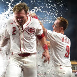 Gavin Lux discusses his walk-off single Gavin Lux discusses his walk-off single