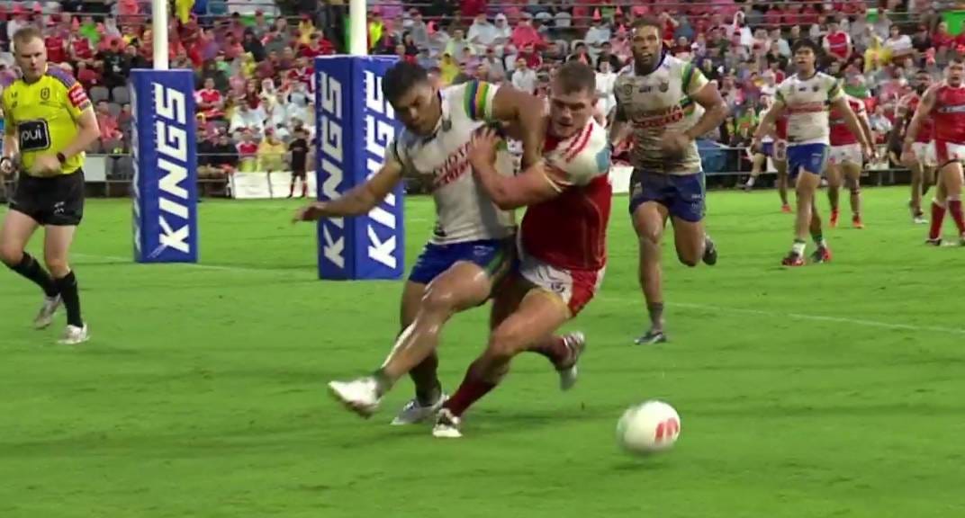NRL review concludes Canberra Raiders' Matt Timoko to blame for contentious Dolphins try awarded to Tom Gilbert | The Canberra Times | Canberra, ACT NRL review concludes Canberra Raiders' Matt Timoko to blame for contentious Dolphins try awarded to Tom Gilbert | The Canberra Times | Canberra, ACT