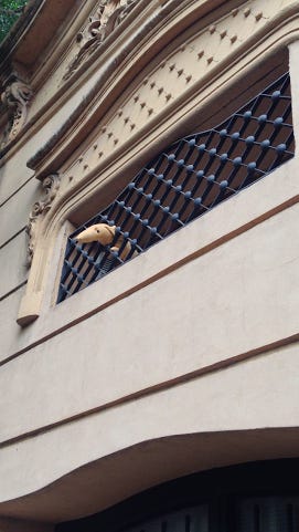 toy sticking out of balcony buenos aires
