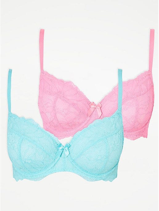 Floral Lace Non Padded Underwired Bras 2 Pack Floral Lace Non Padded Underwired Bras 2 Pack