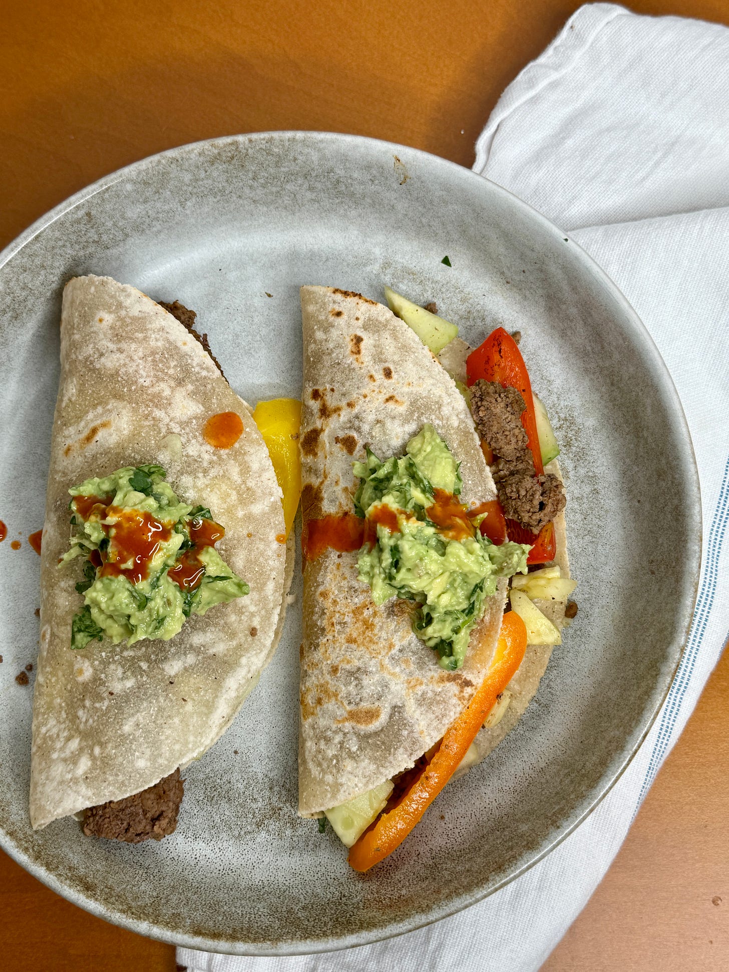 Beef & bell pepper tacos