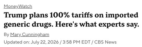 Trump plans 100% tariffs on imported generic drugs. Here's what experts say.