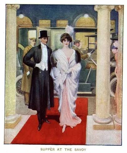 Supper at The Savoy Hotel, London Print 1911. Art Prints, Posters & Puzzles  from Mary Evans