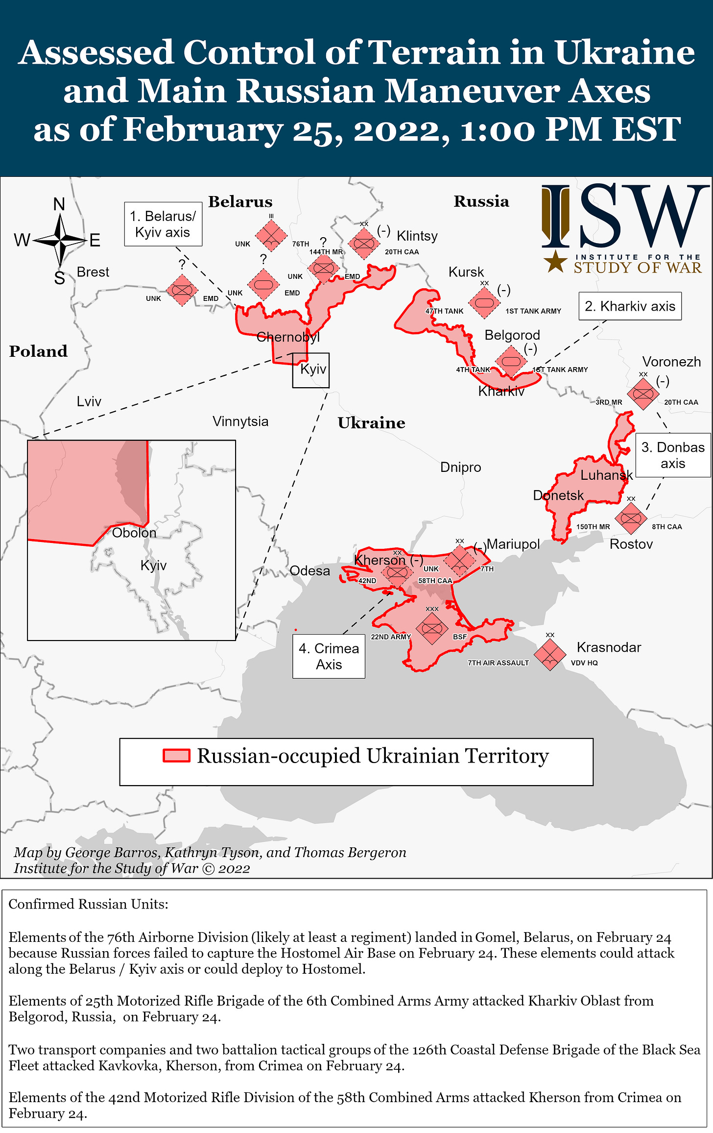 Russian offensive campaign in Ukraine assessment February 25, 2022