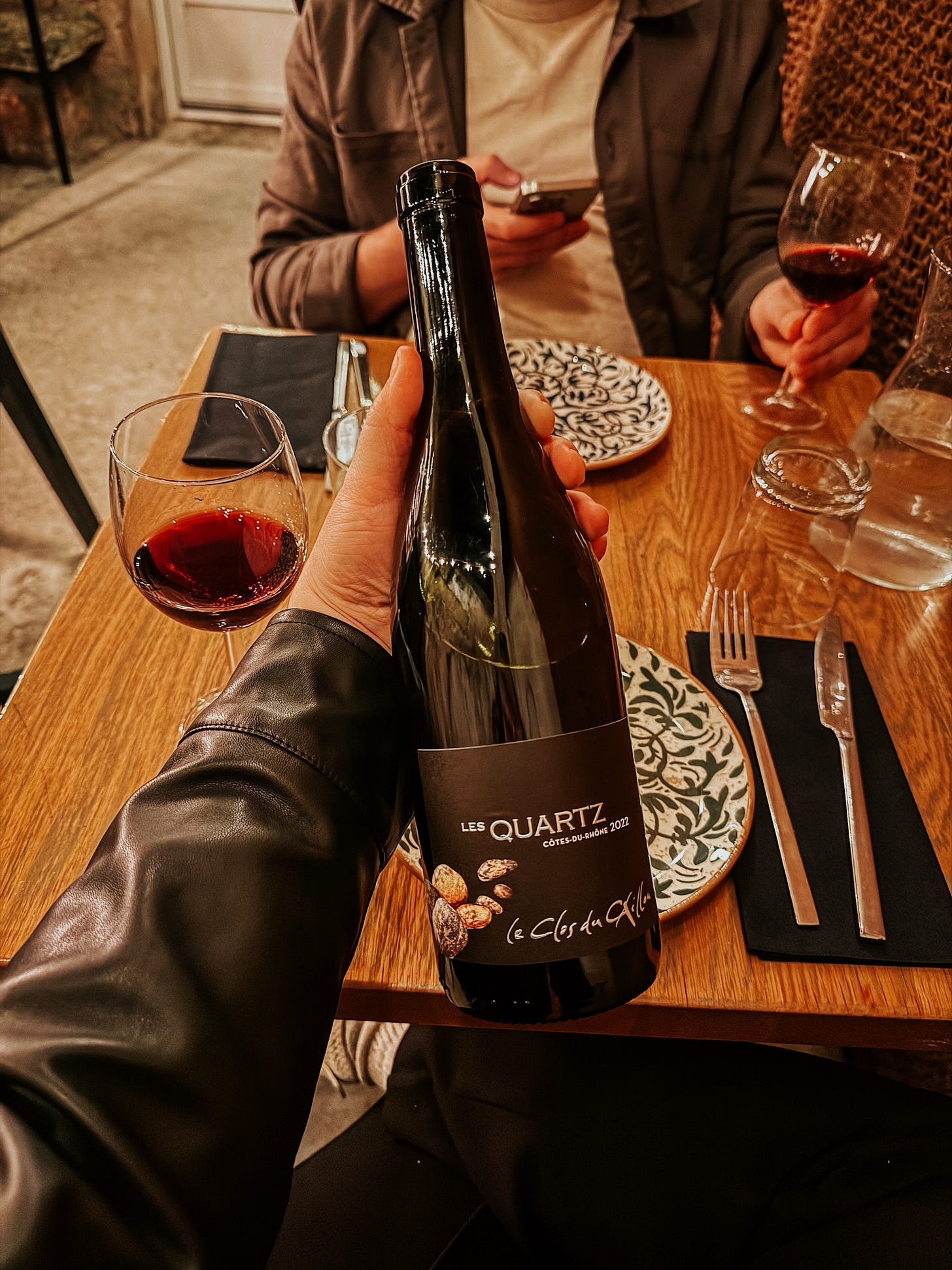 Les Quartz Cotes du Rhone 2022 wine at Kozy in Avignon