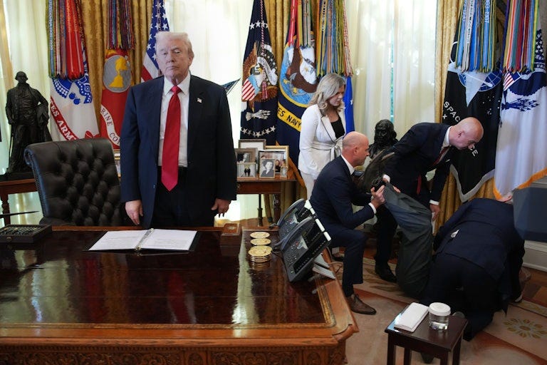 Trump Just Stands There After Man Collapses During Press Conference | The  New Republic
