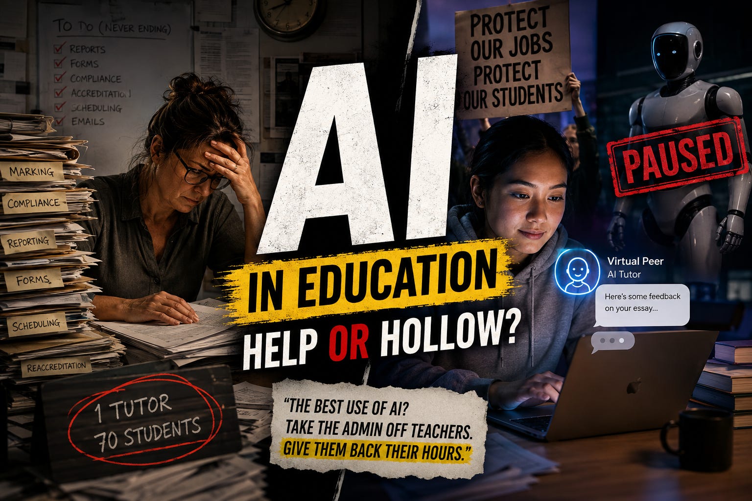 70 Students Per Tutor. The AI Robot Was Never the Problem.