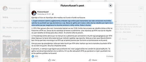 Flutura Kusari's Conspiratory Claims, blaming Gov for Cloudflare issues