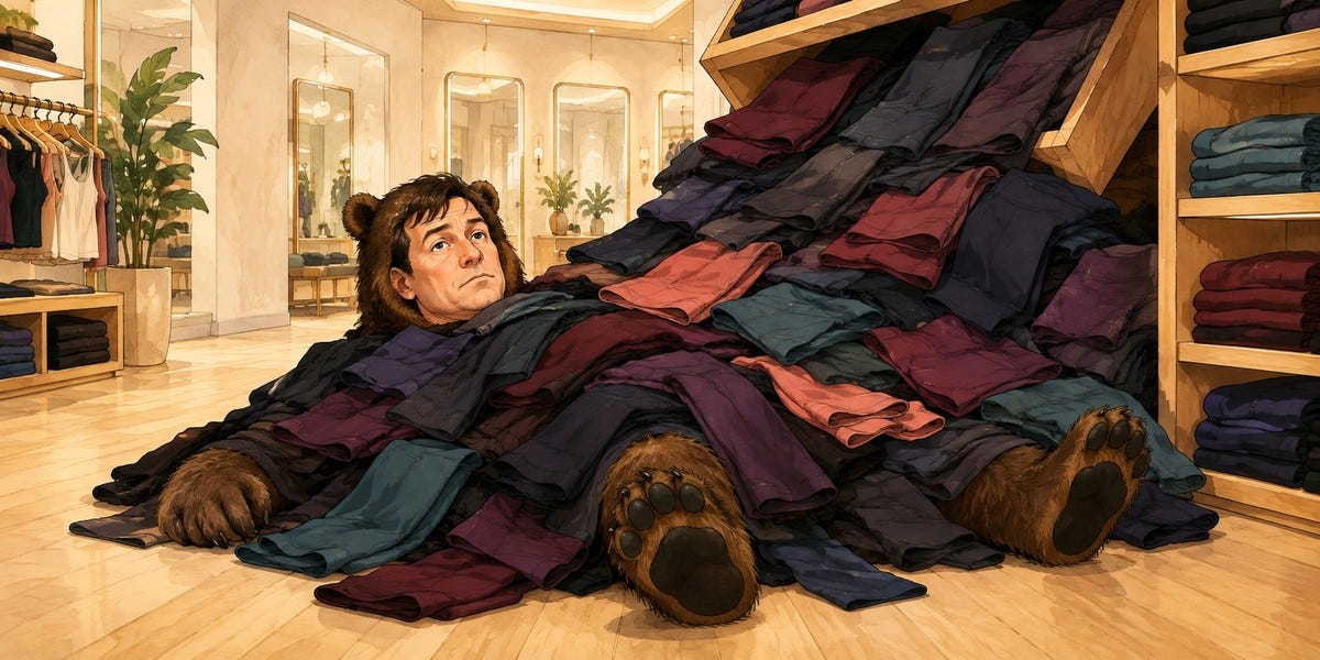 Michael Burry-inspired bear buried under yoga pants