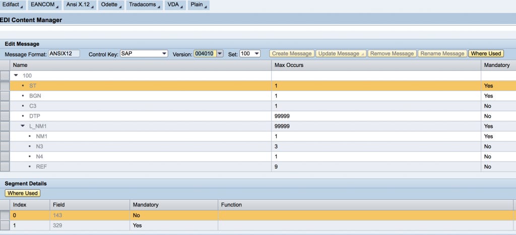 EDI message type configured in SAP PI/PO B2B Cockpit. EDI message type configured in SAP PI/PO B2B Cockpit.