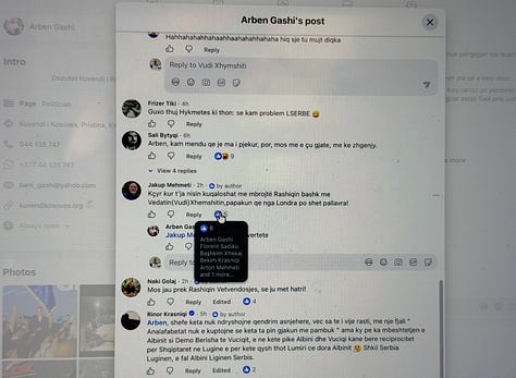Ja cilat komente i pëlqeu Arben Gashi i LDK-së.