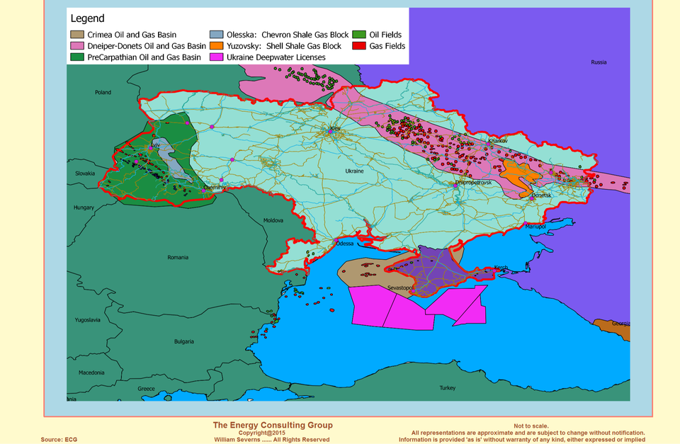 r/MapPorn - Map detailing the largely untapped gas and oil fields in Ukraine (2015)