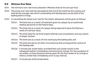 On Over Rates