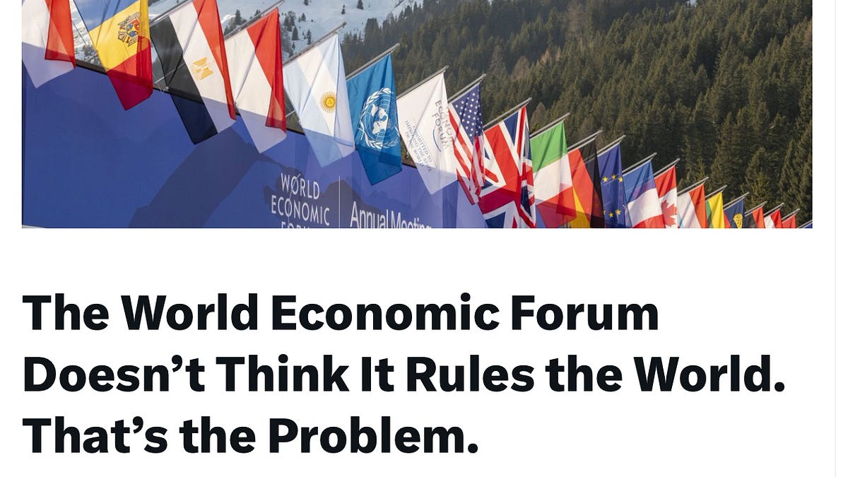 I Didn't Hear An Apology from the World Economic Forum. Did You?