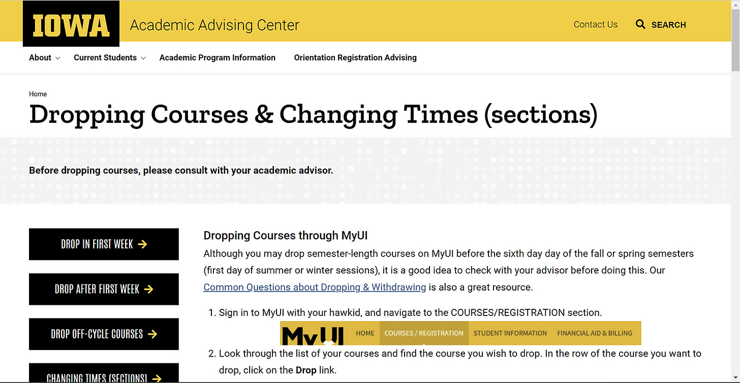 drop course
