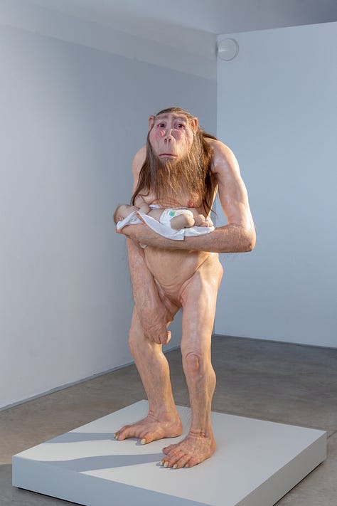 Three intimate sculptures by Patricia Piccinini from her exhibition titled "The Instruments of Life"