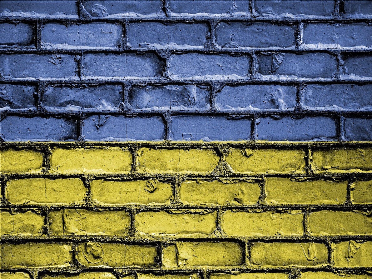 Mur drapeau aux couleurs de l'Ukraine