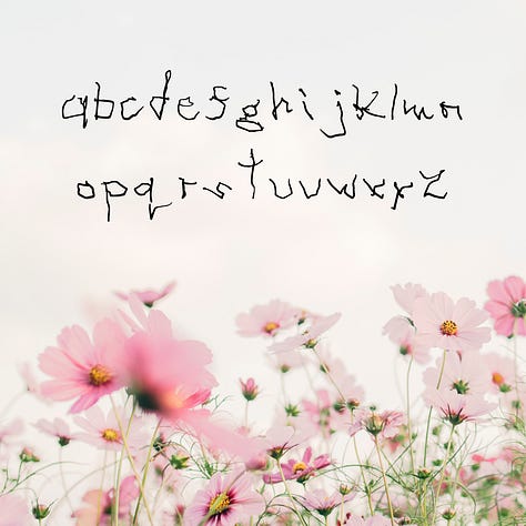 A series of images depicting the experimental font 'Friends With Failure' created by Diana Varma.